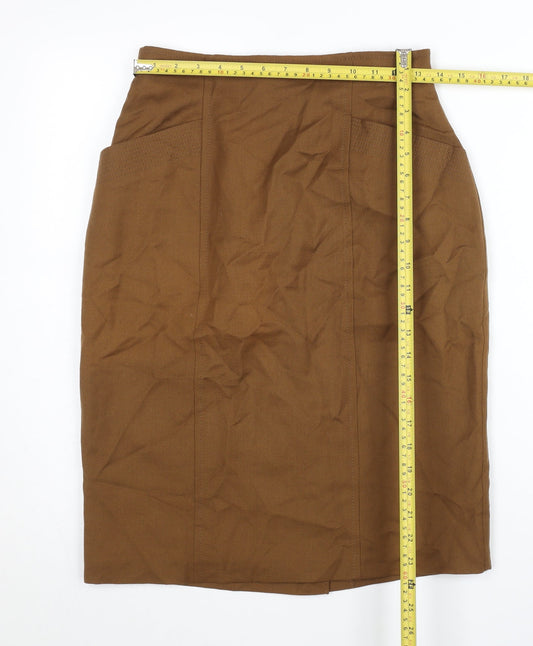 Marks and Spencer Women’s Brown Wool Pencil Skirt Size 12S