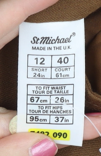 Marks and Spencer Women’s Brown Wool Pencil Skirt Size 12S