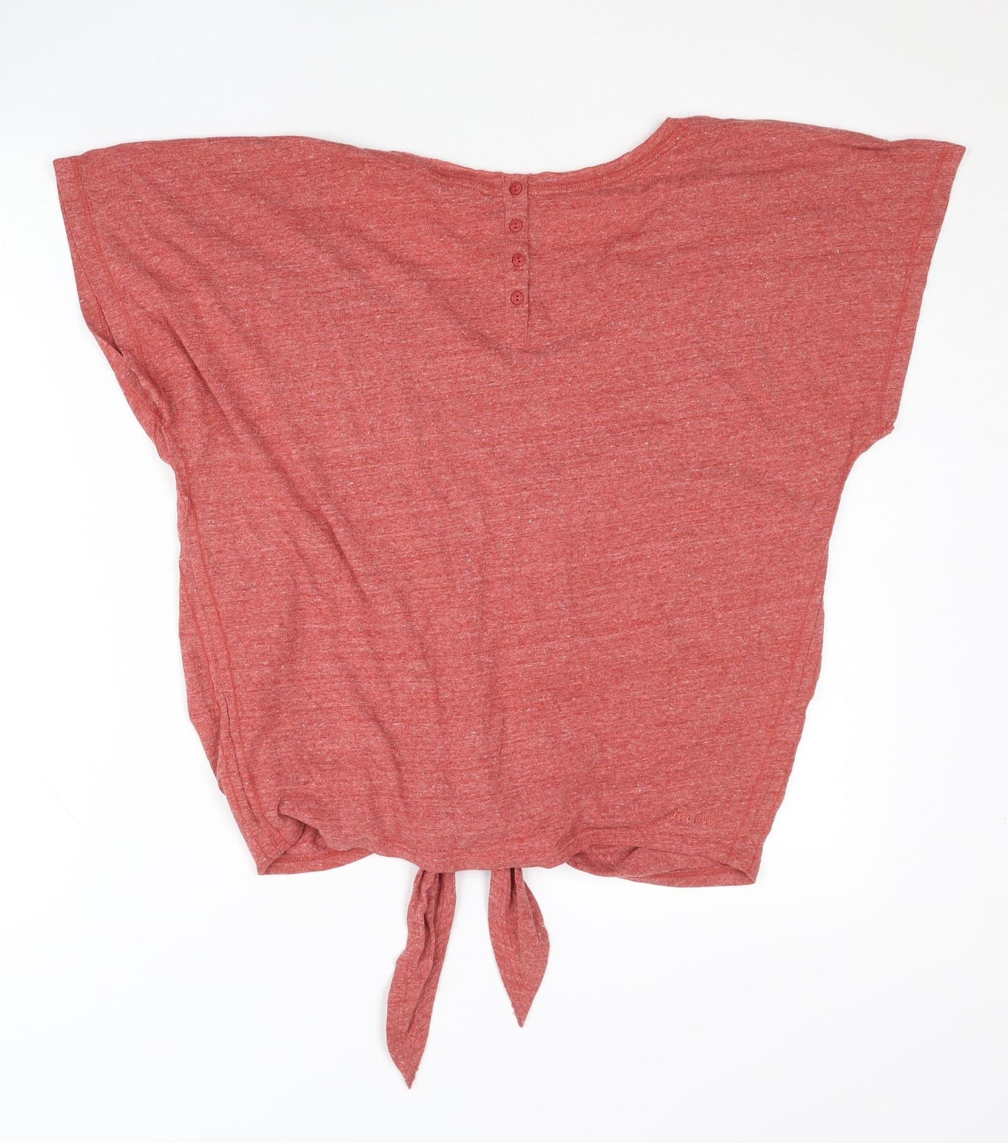 Fat Face Women Red Size 12 Cropped Tie Front T-Shirt