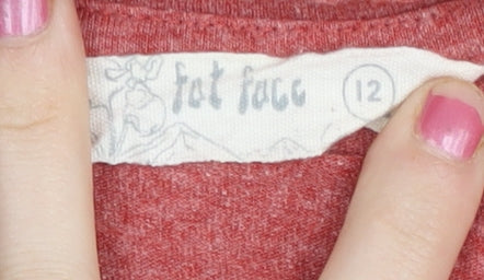 Fat Face Women Red Size 12 Cropped Tie Front T-Shirt