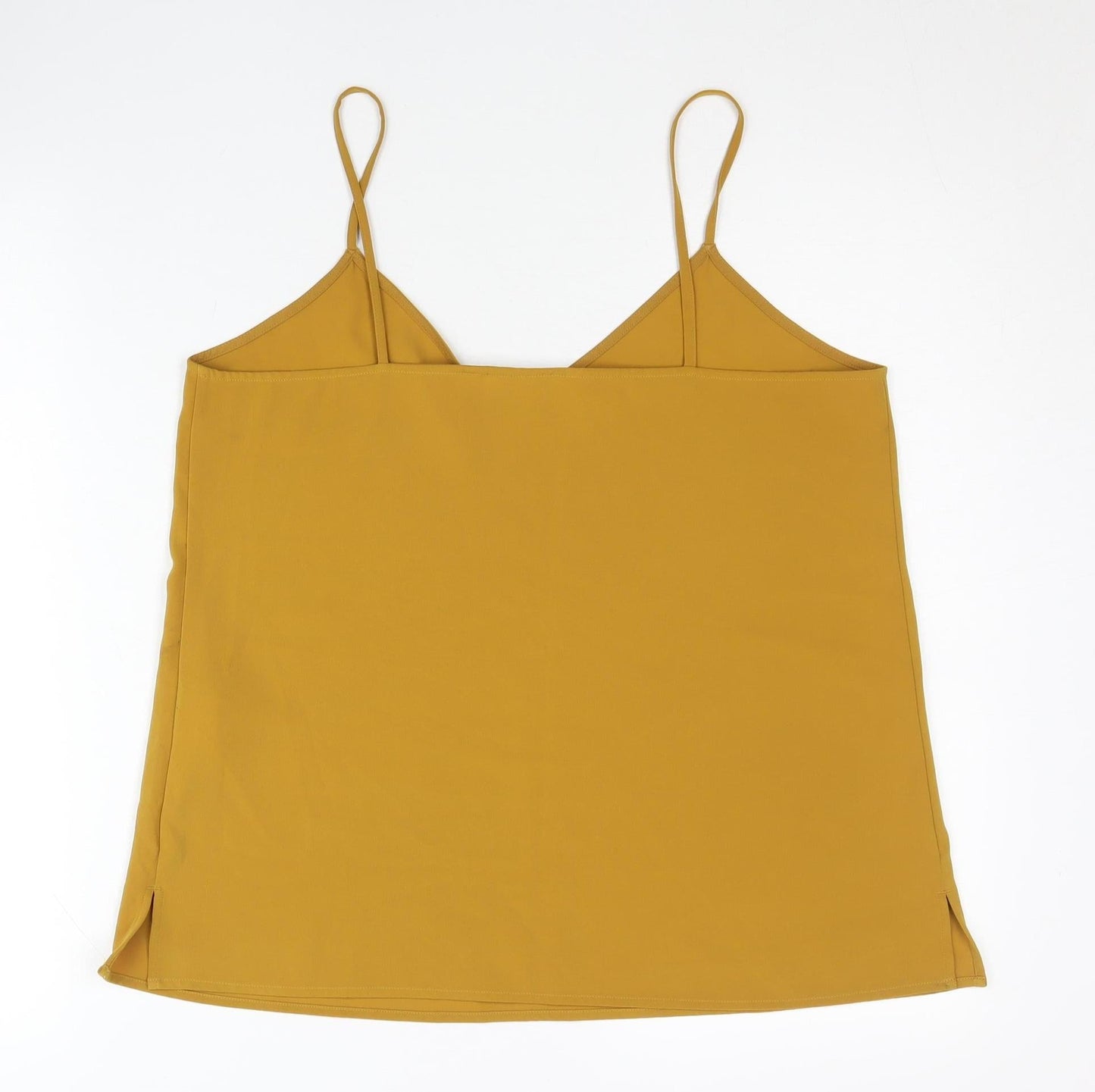 Uniqlo Women Yellow Camisole Tank Top Size M V-Neck Spaghetti Strap
