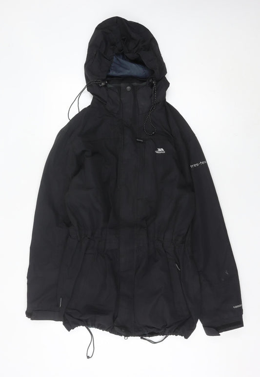 Trespass Womens Black Waterproof Hooded Rain Coat Jacket S