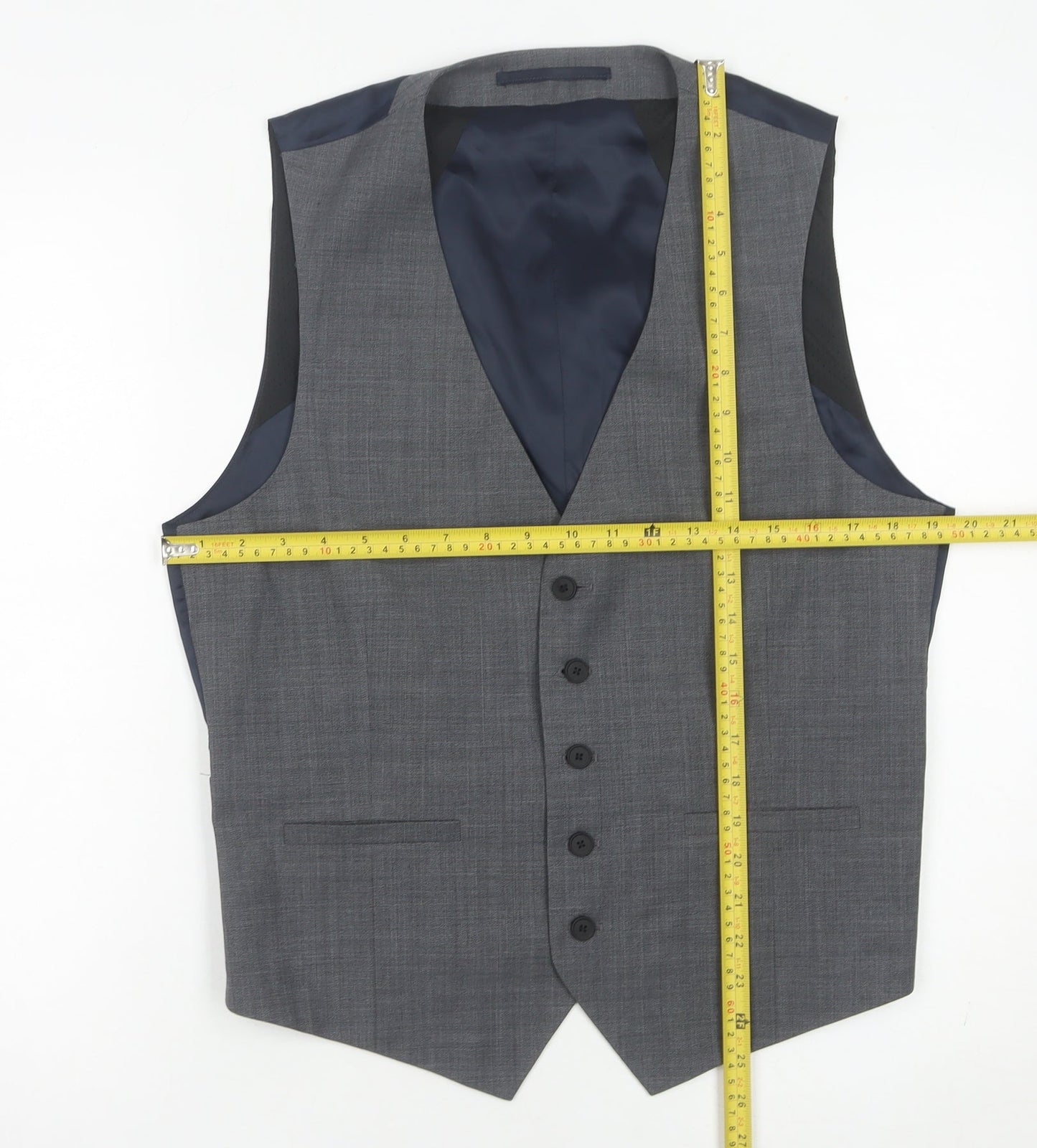 Burton Menswear Men’s Grey Wool Blend Suit Waistcoat M 36-40” Chest