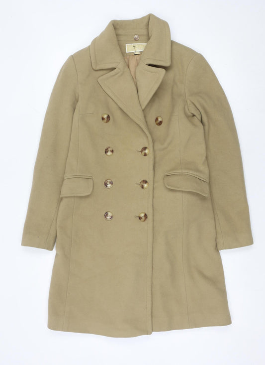 Michael Kors Womens Beige Wool Cashmere Blend Pea Coat XS