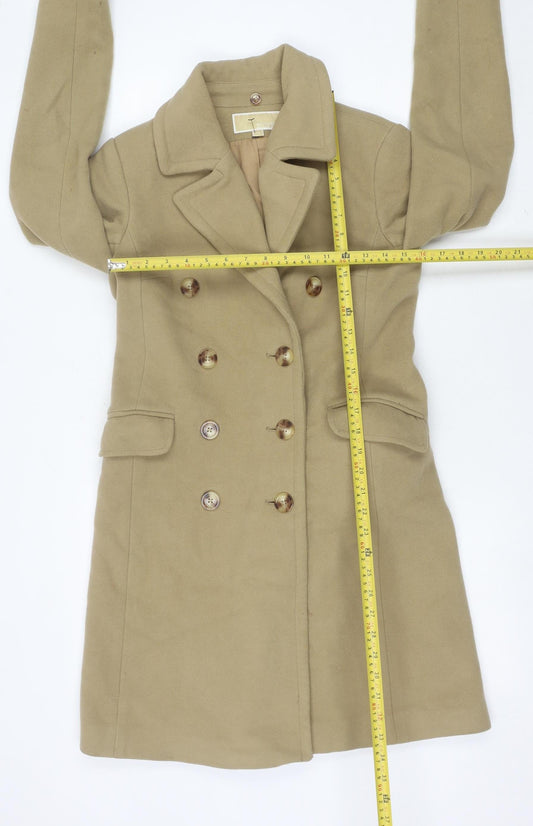 Michael Kors Womens Beige Wool Cashmere Blend Pea Coat XS
