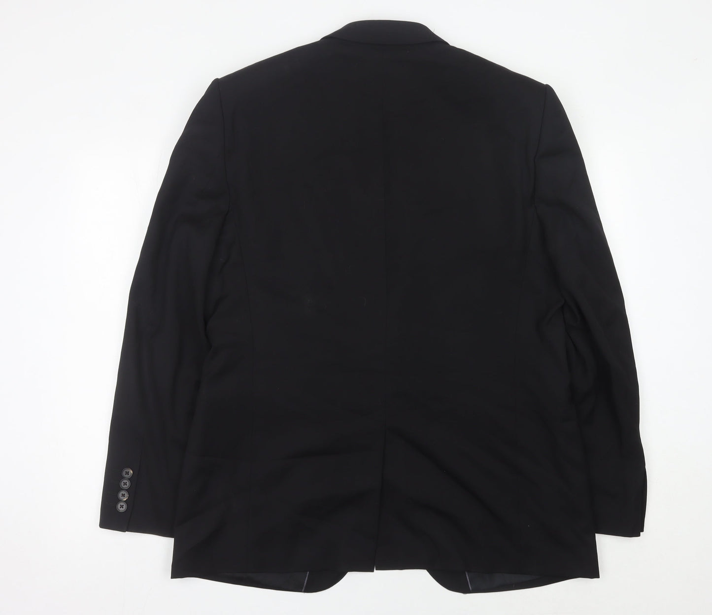Jaeger Men Black Slim Fit Wool Blazer Jacket 44R Classic