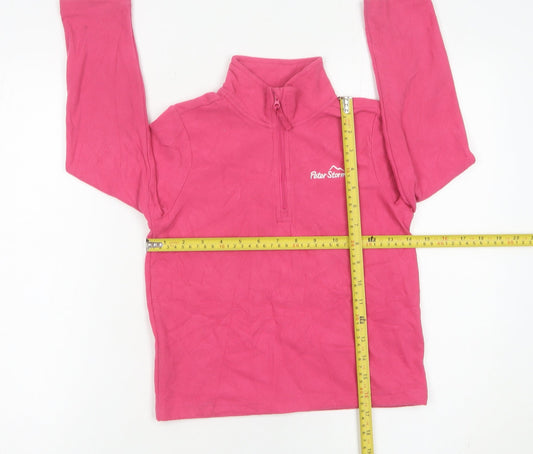 Peter Storm Girls Pink Fleece Sweatshirt 5-6 Years Half Zip Pullover