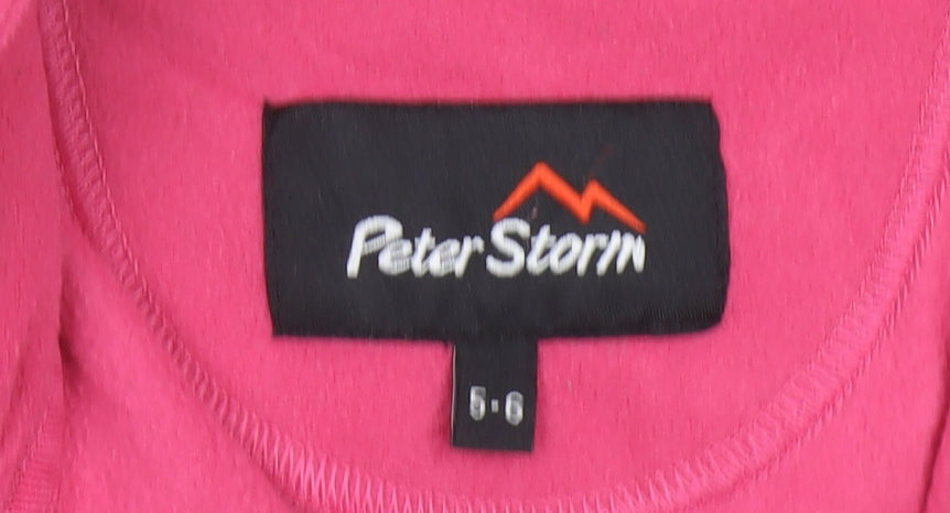 Peter Storm Girls Pink Fleece Sweatshirt 5-6 Years Half Zip Pullover