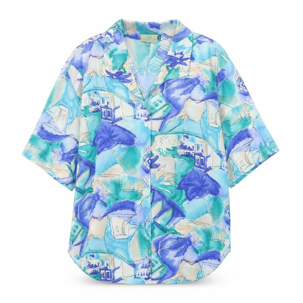 Yessica Womens Multicoloured Hawaiian Button-Up Shirt Size 12