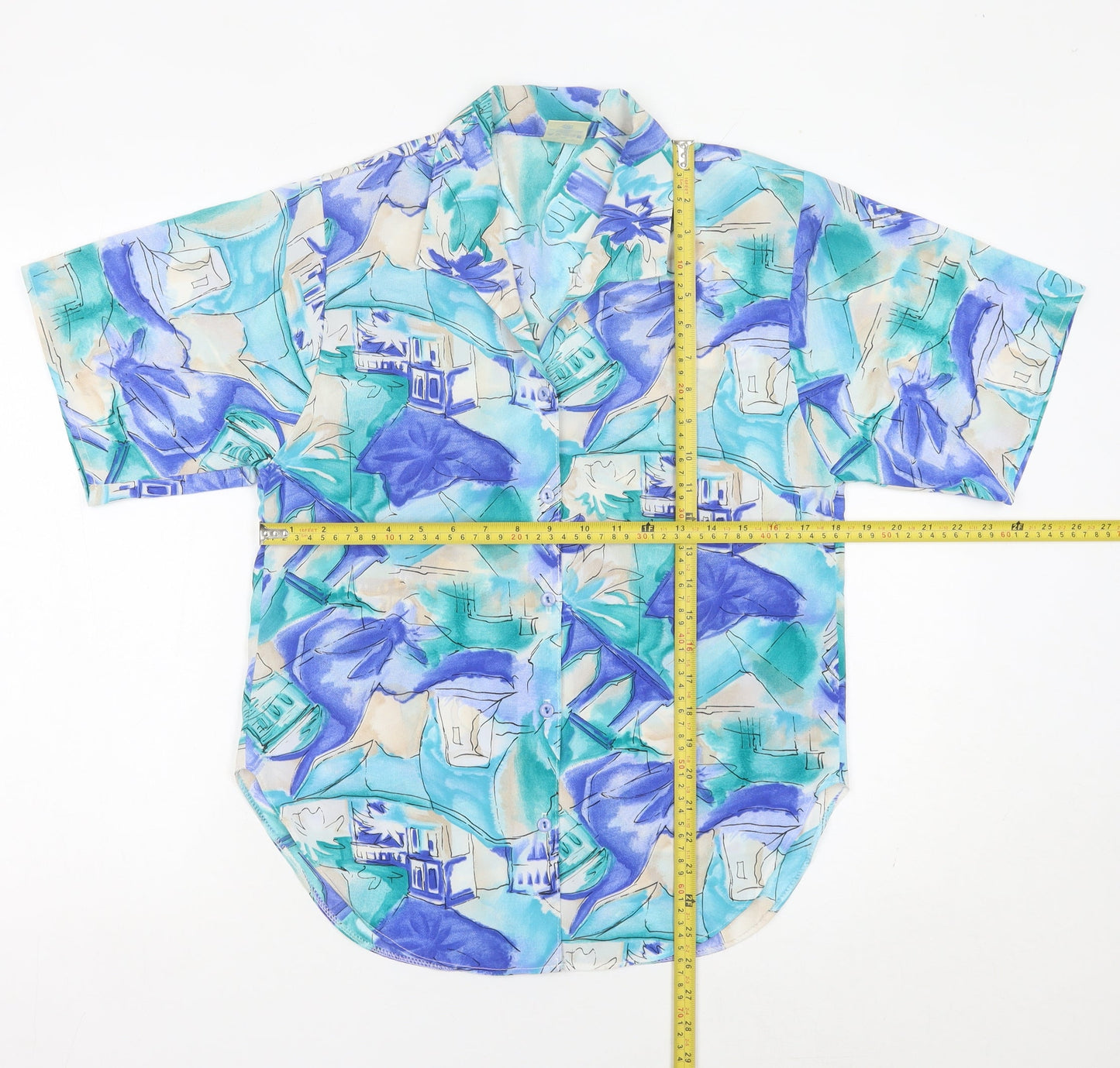 Yessica Womens Multicoloured Hawaiian Button-Up Shirt Size 12