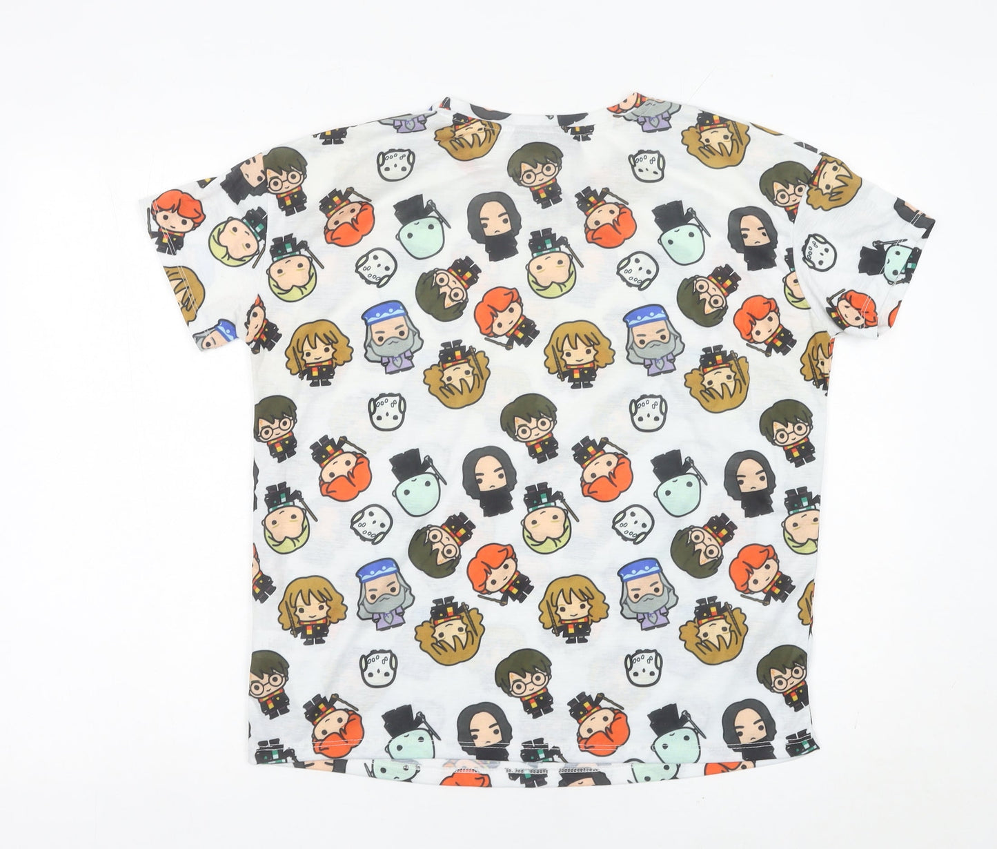 Harry Potter Womens White Cartoon Print T-Shirt M 12/14