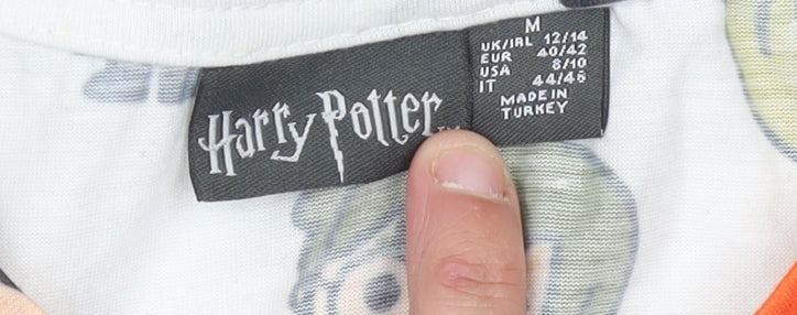 Harry Potter Womens White Cartoon Print T-Shirt M 12/14