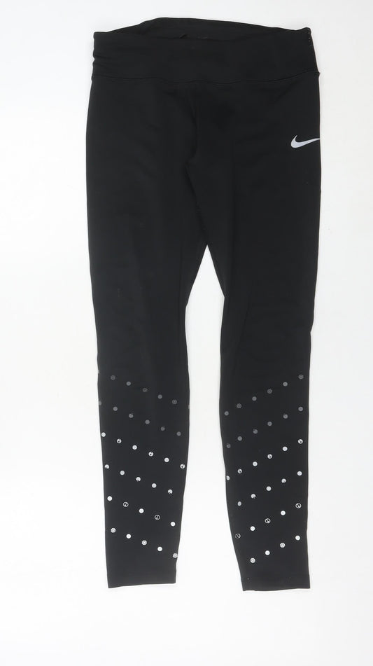 Nike Womens Black Medium Dri-Fit Running Leggings Slim Fit