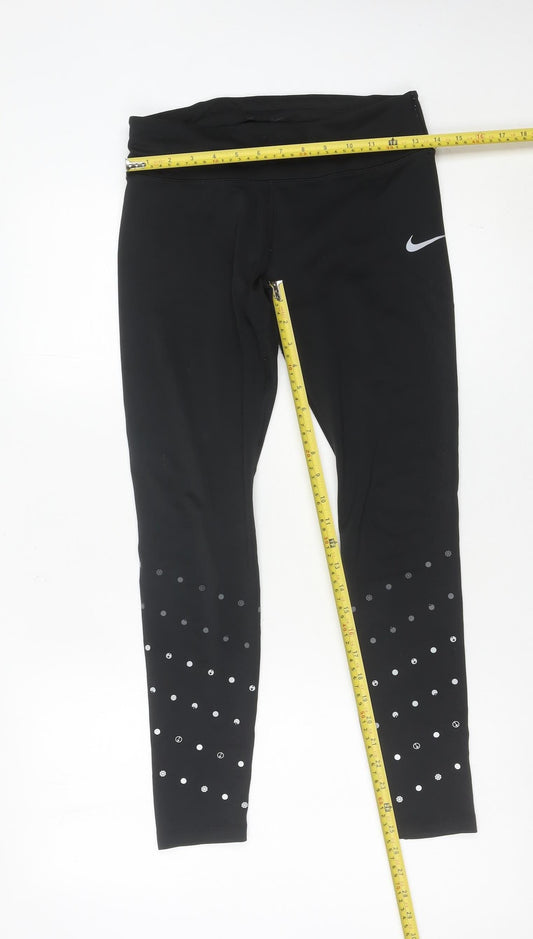 Nike Womens Black Medium Dri-Fit Running Leggings Slim Fit