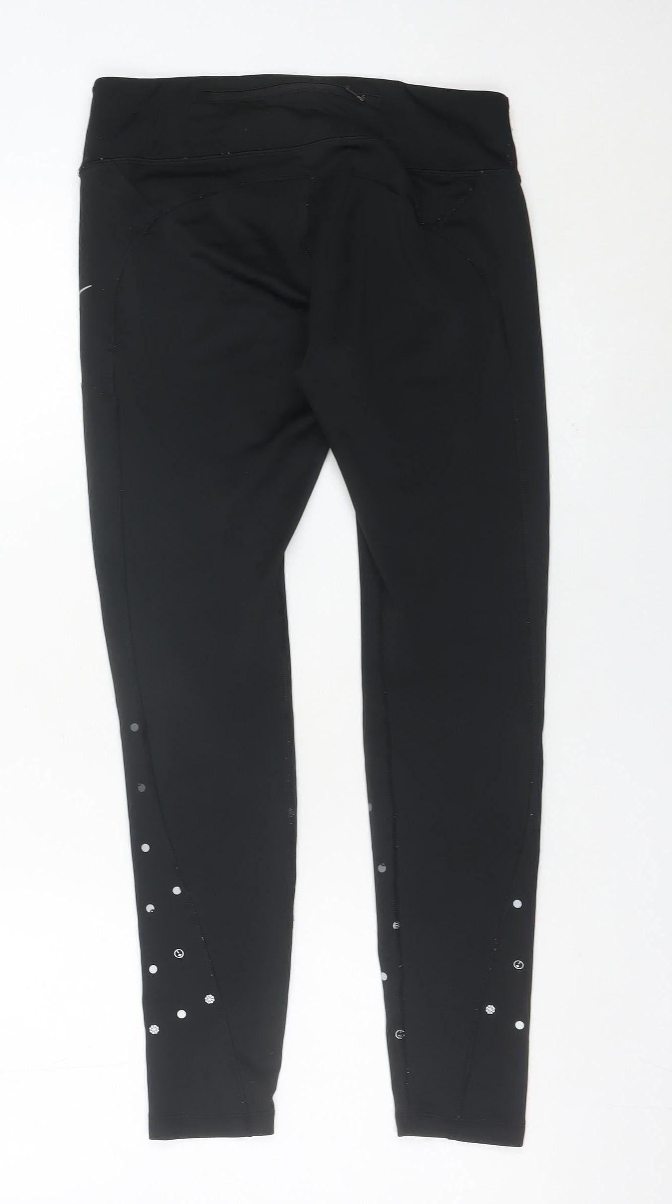 Nike Womens Black Medium Dri-Fit Running Leggings Slim Fit