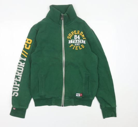 Superdry Men's Green Track Jacket Size S Full Zip Sportswear