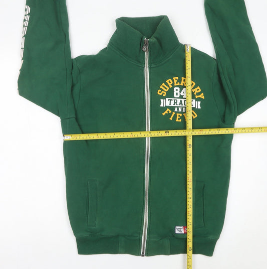Superdry Men's Green Track Jacket Size S Full Zip Sportswear