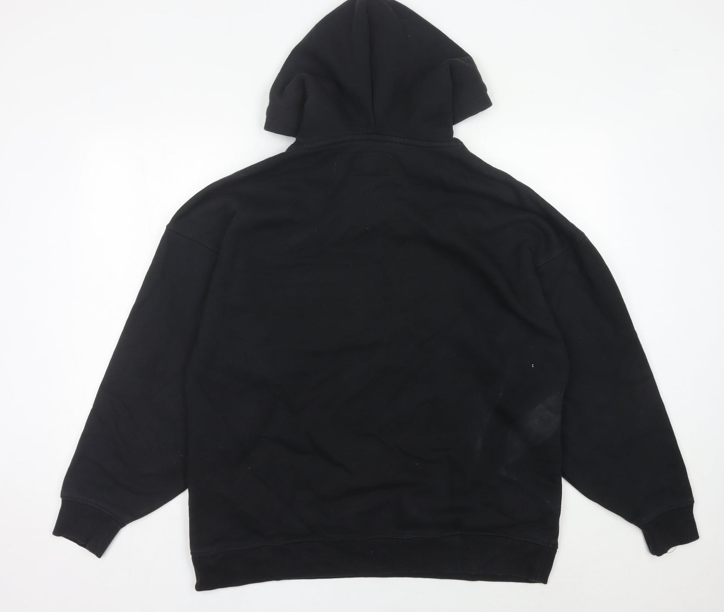 Jack Wills Womens Black Hoodie UK 12 Logo Pullover Sweatshirt