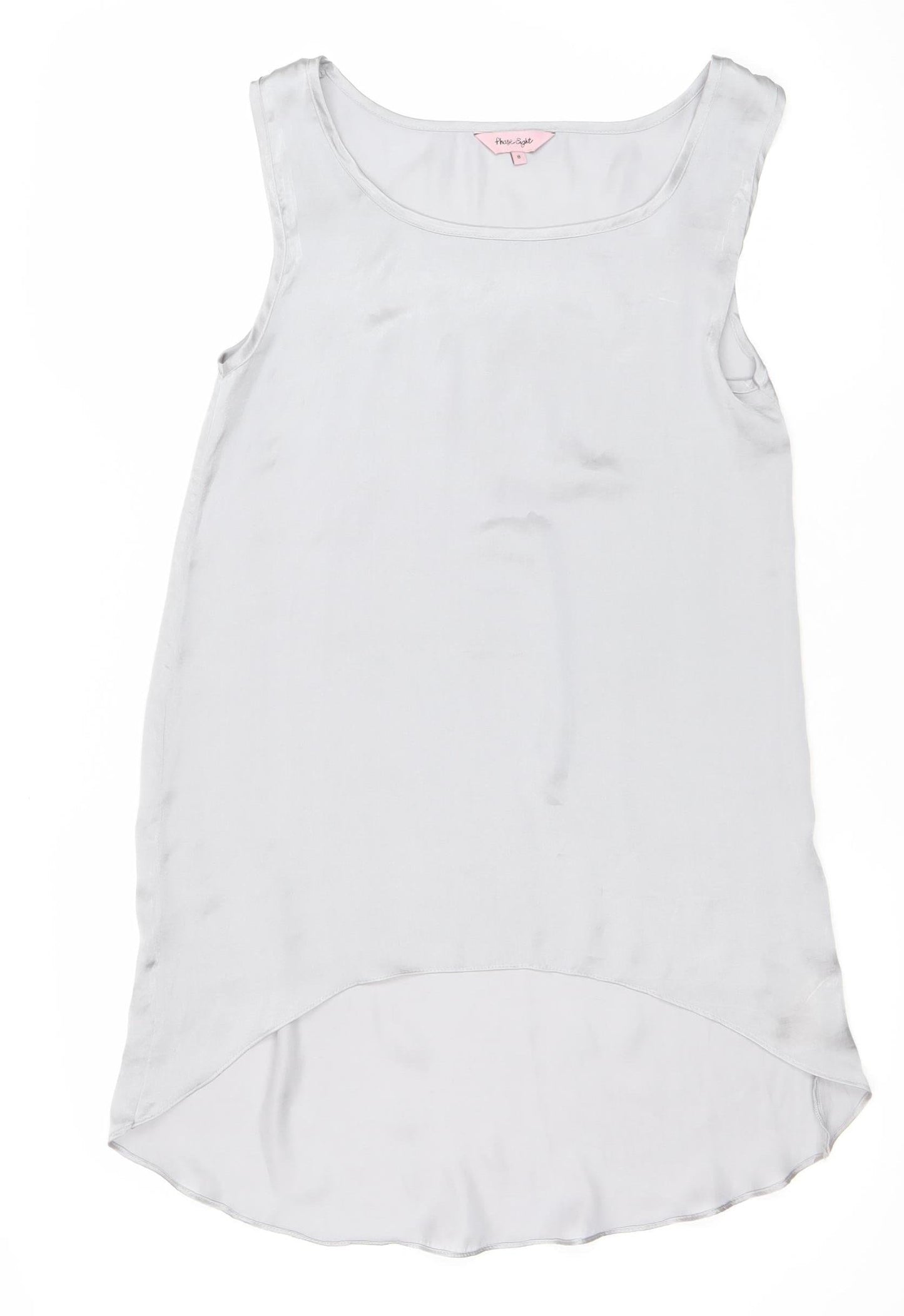 Phase Eight Women’s Grey Cotton Blend Tank Top Size 8 Scoop Neck