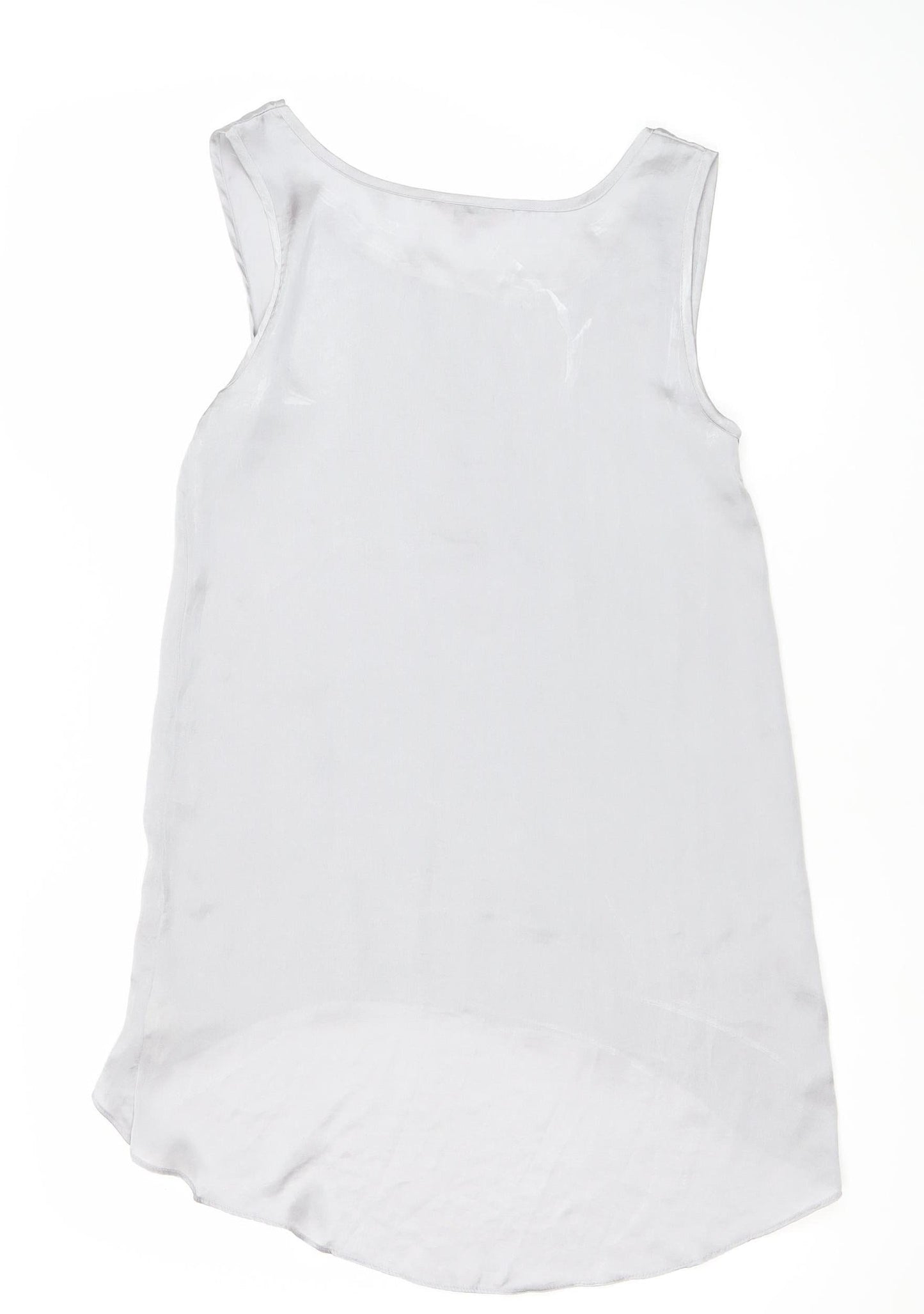 Phase Eight Women’s Grey Cotton Blend Tank Top Size 8 Scoop Neck
