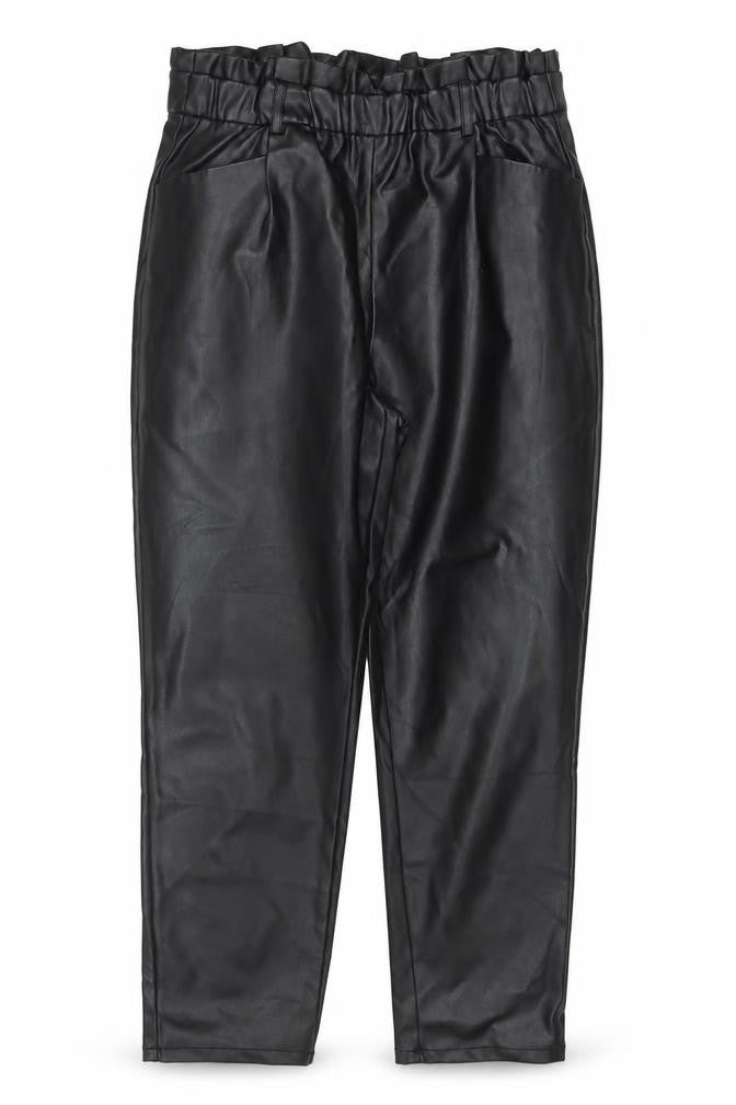Miss Selfridge Women’s Black Faux Leather Trousers Size 10 Regular Fit
