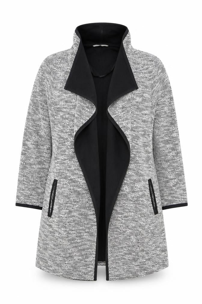 Tu Women’s Grey Tweed Open Blazer XL Regular Mid-Length
