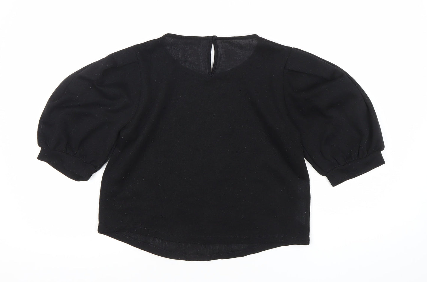MNG Women’s Black Puff Sleeve Blouse Size S Polyester