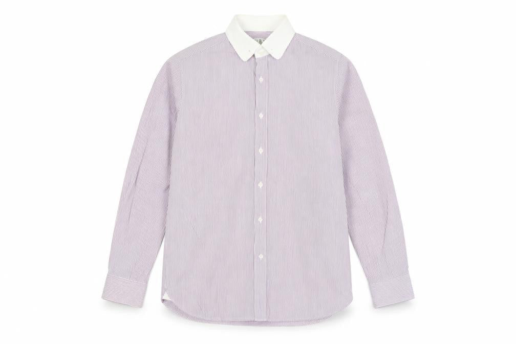 Reiss Men’s Purple Slim Fit Striped Long Sleeve Button-Up Shirt M