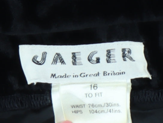 Jaeger Women’s Black Velvet Pencil Skirt Size 16 Knee Length