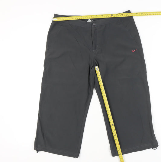 Nike Womens Black Dri-Fit Capri Trousers Size 10 Sportswear