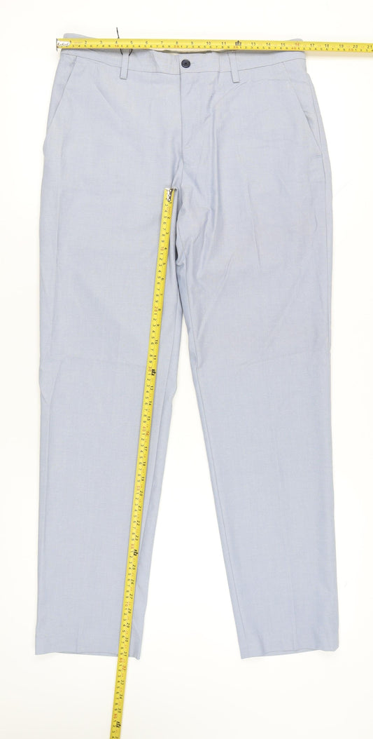 Zara Women Blue Size 12 Chino Trousers Polyester Blend