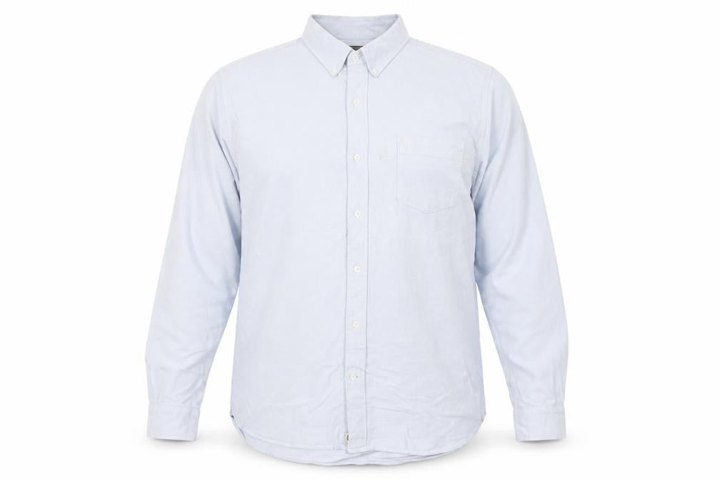Timberland Men's Blue XL Regular Fit Button-Down Cotton Shirt