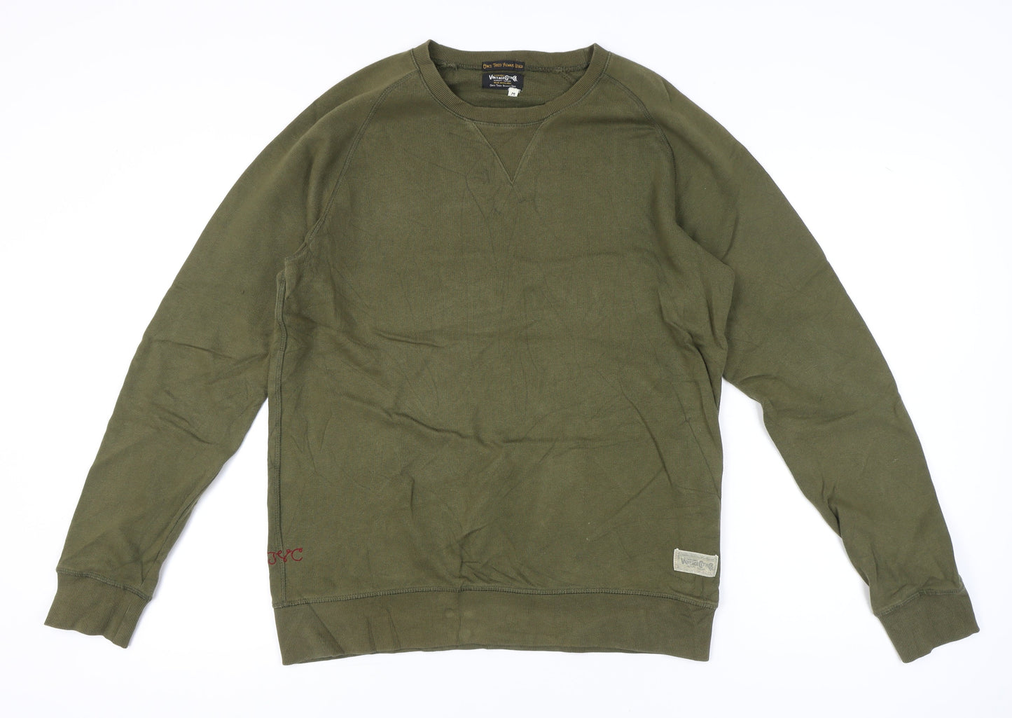 Jack & Jones Men’s Green Pullover Sweatshirt M Crew Neck Cotton