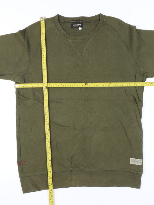 Jack & Jones Men’s Green Pullover Sweatshirt M Crew Neck Cotton
