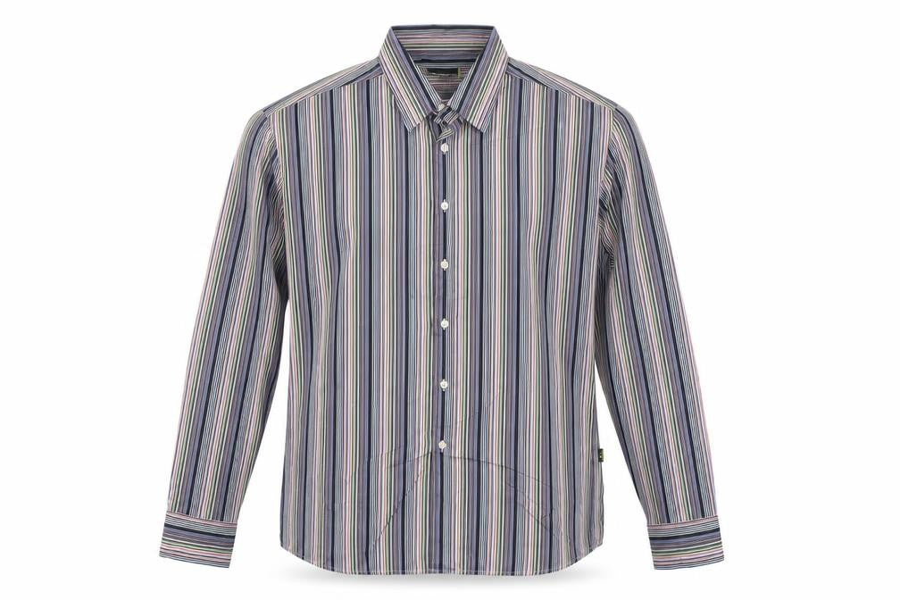 Daniel Hechter Men's Multicoloured Stripe Long Sleeve Button-Up Shirt L
