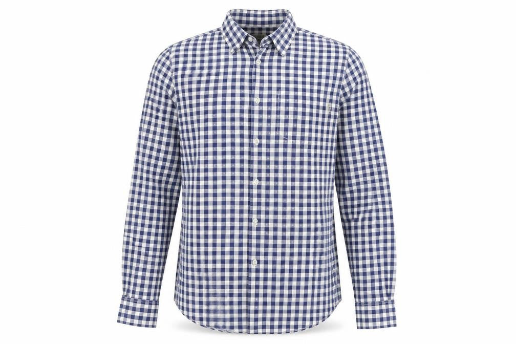 Jack Wills Men's Blue Checked Button-Down Cotton Shirt XS