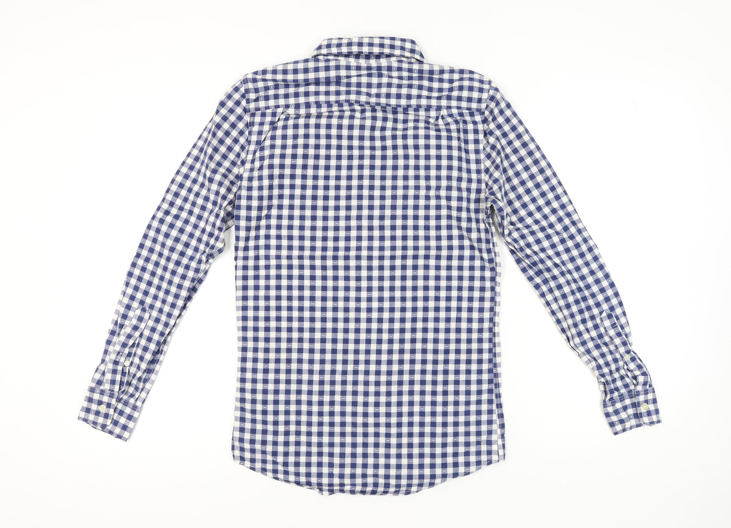 Jack Wills Men's Blue Checked Button-Down Cotton Shirt XS