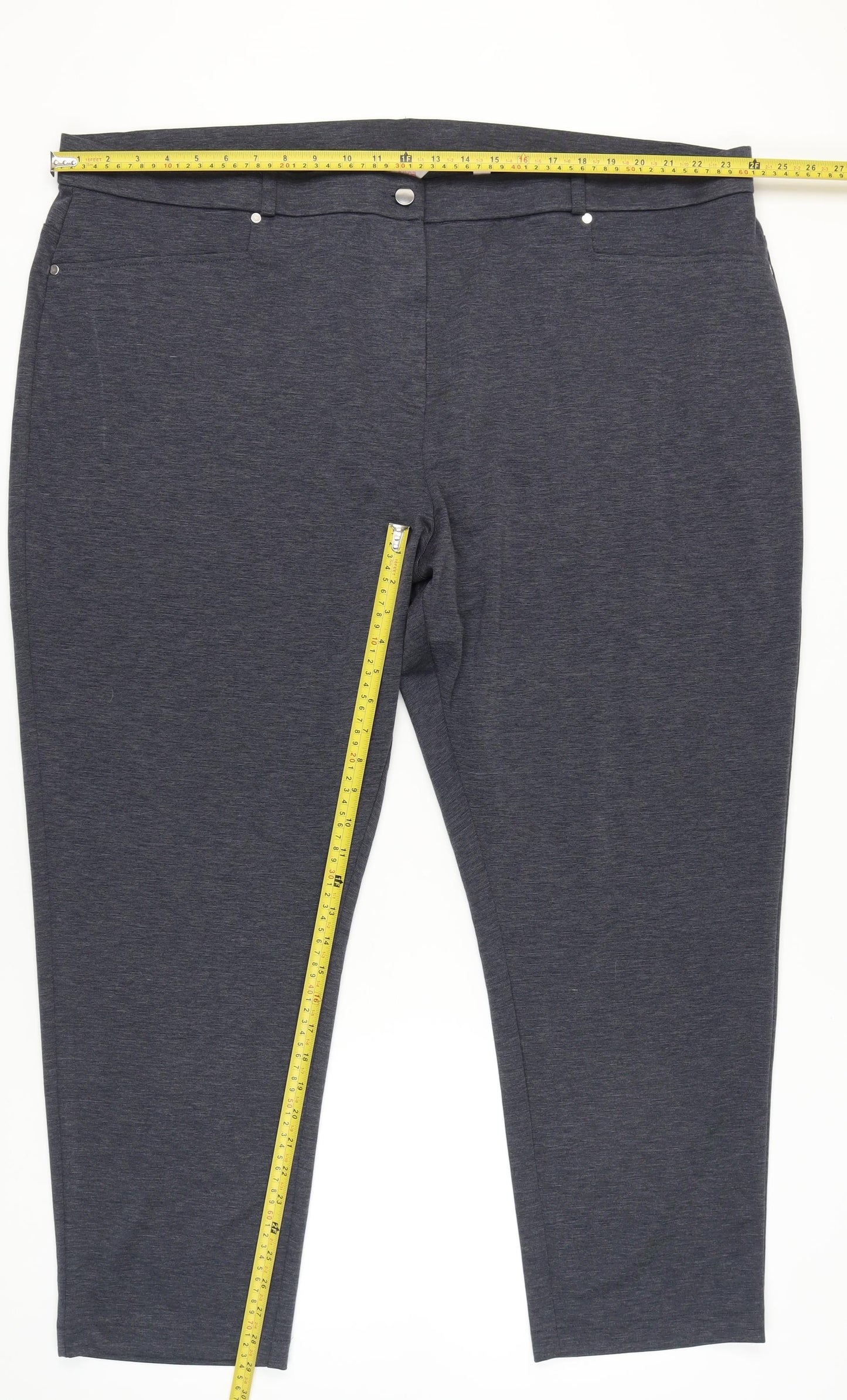 Julipa Womens Grey Straight Leg Stretch Trousers Size 20