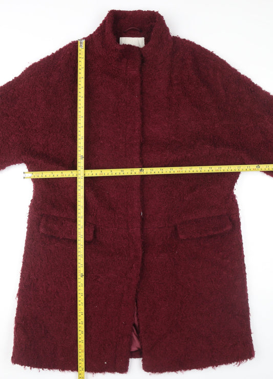 Monsoon Women’s Red Wool Blend Mid-Length Overcoat Size 14