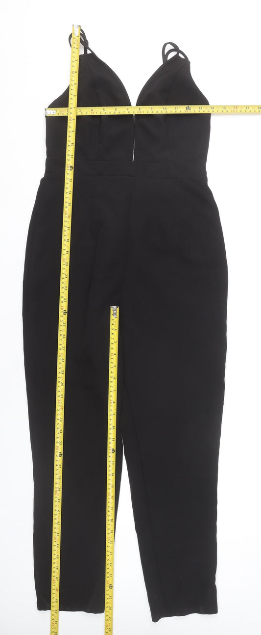 ASOS Women's Black Size 10 V-Neck Tapered Leg Jumpsuit