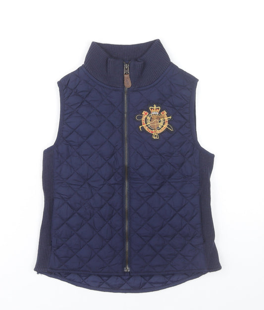 Ralph Lauren Girls Blue Quilted Waistcoat XL 16 Years Full Zip