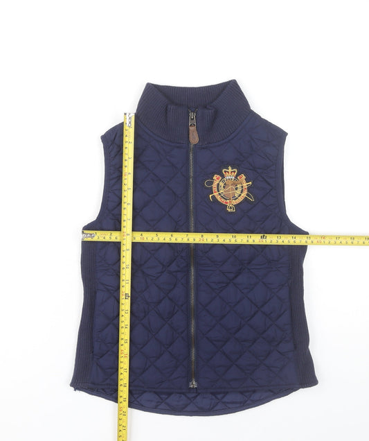 Ralph Lauren Girls Blue Quilted Waistcoat XL 16 Years Full Zip