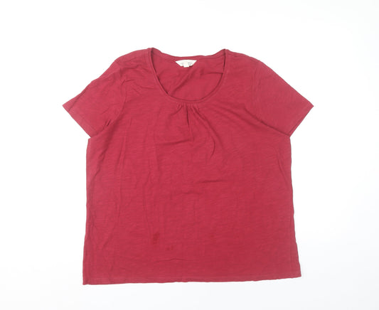 Seasalt Cornwall Women Red UK 14 Organic Cotton Short Sleeve T-Shirt