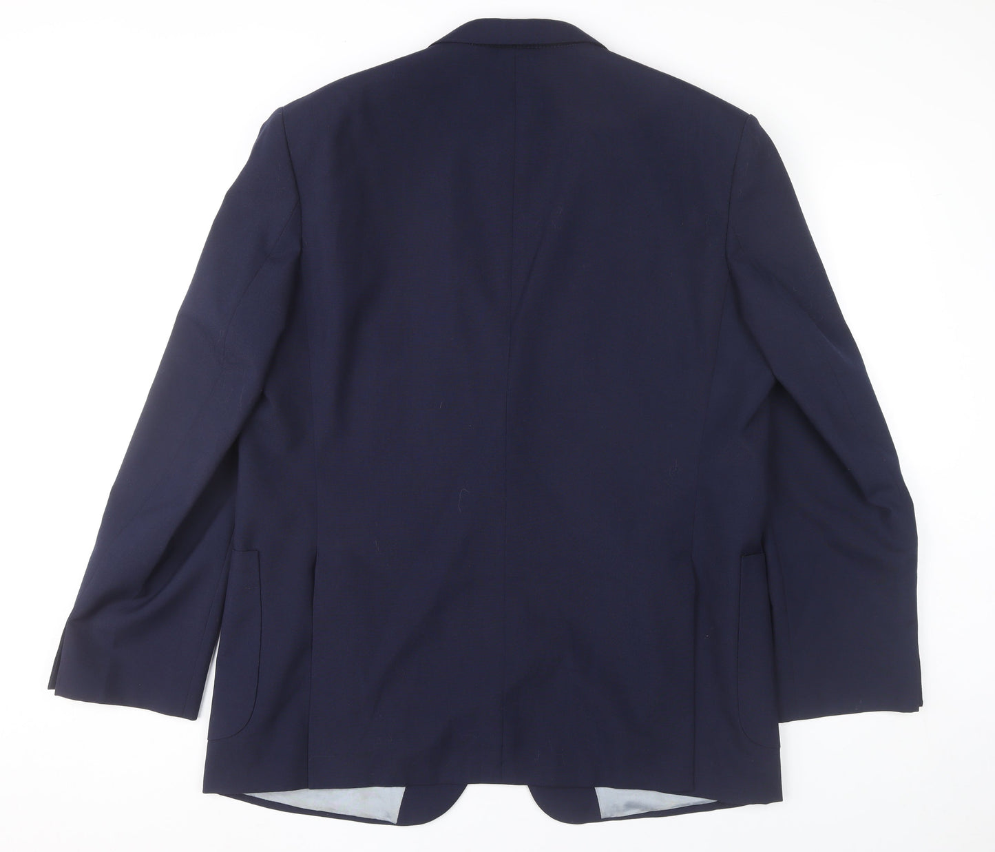 Varteks Men’s Blue Wool Blend Blazer Jacket Size 44 Classic Two-Button