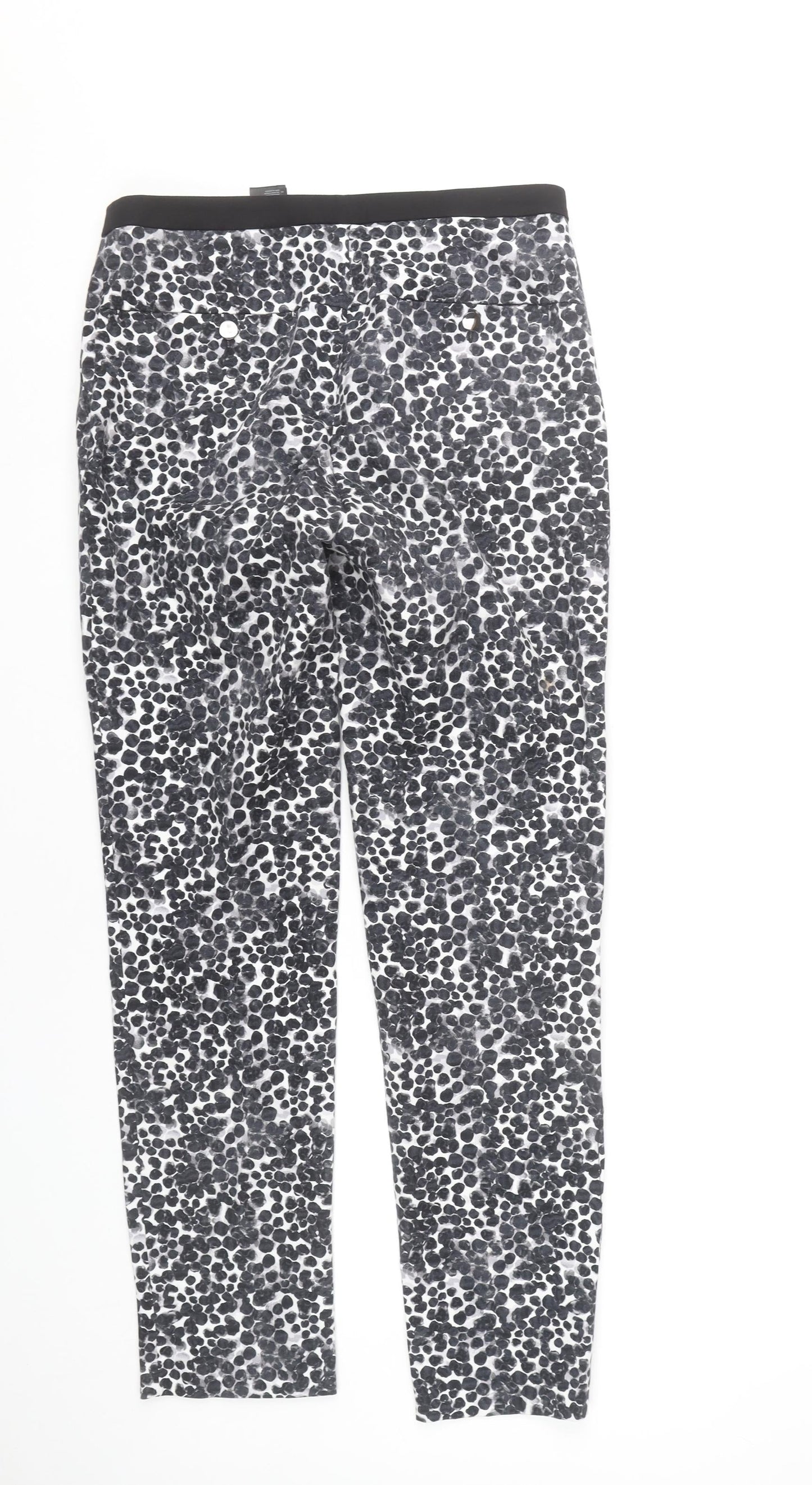 H&M Womens Black Animal Print Leggings Size 10 Slim Fit