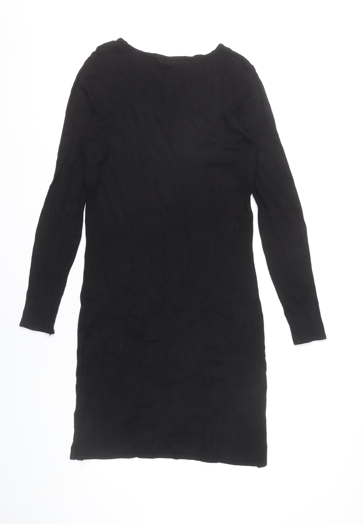 Esmara Women Black Shift Dress Size 10-12 Scoop Neck Long Sleeve