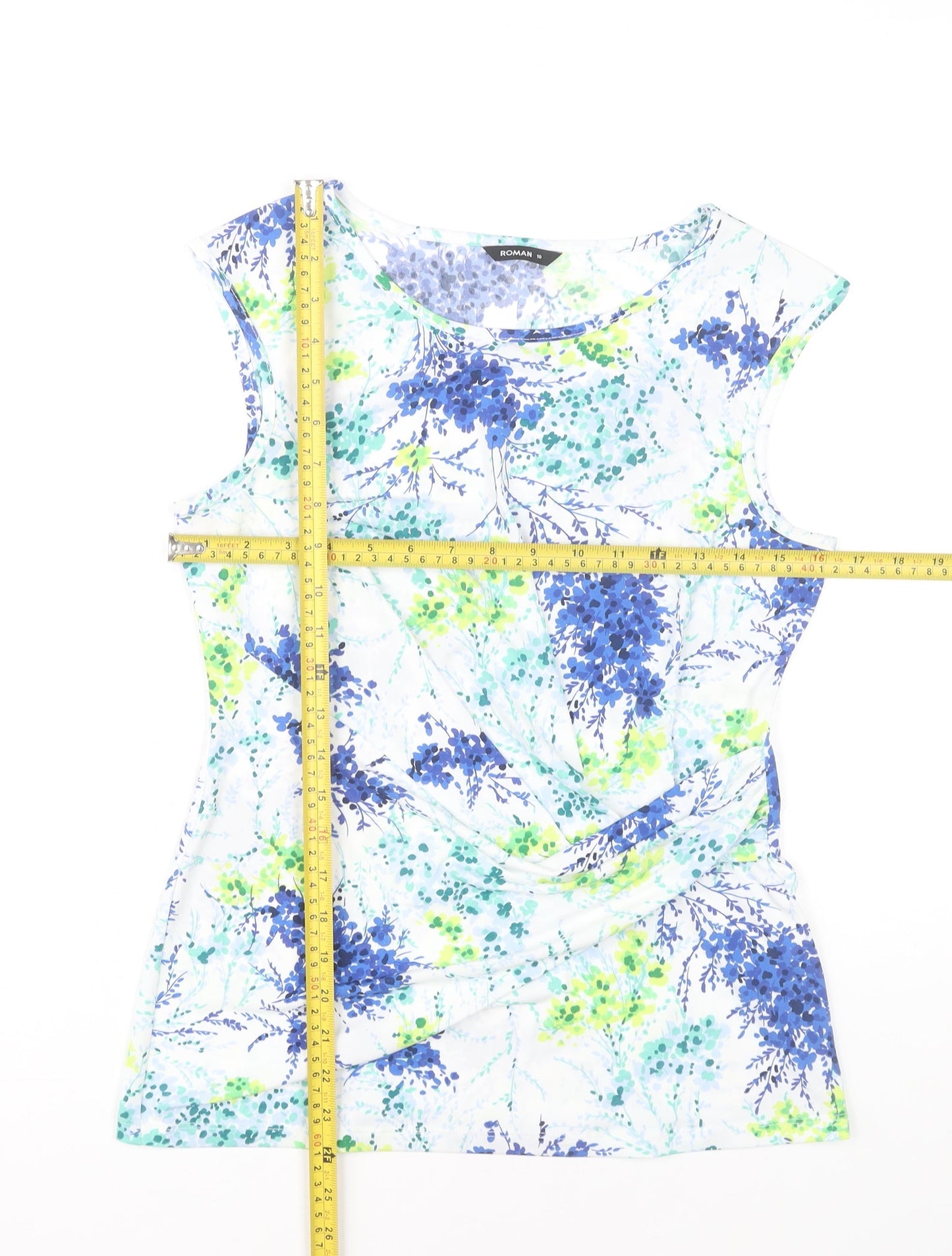 Roman Women’s Multicoloured Floral Tunic Blouse Size 10 Sleeveless