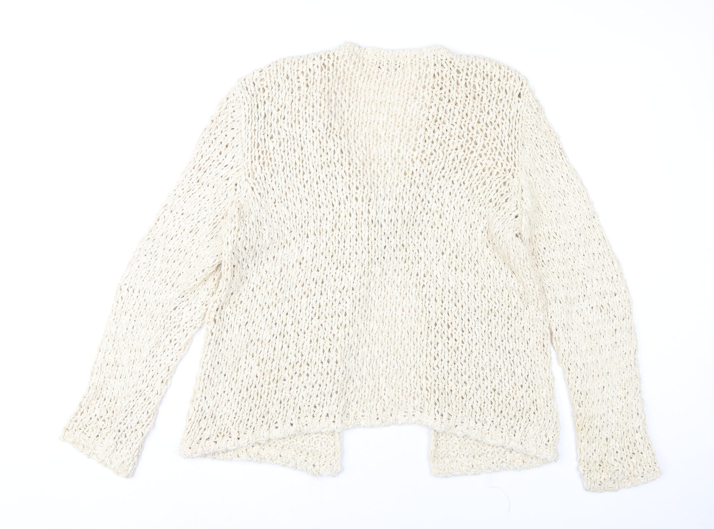 Tivoli Womens Beige XL Open-Knit Silk Cotton Cardigan
