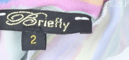 Briefly Womens Multicoloured Wide-Leg Striped Trousers Size M