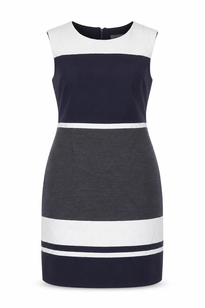 Phase Eight Women’s Blue White Grey Sheath Dress Size 12